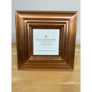 Pottery Barn Outlet Picture Frame 3x3 Antique Copper Velvet Back Tabletop Decor